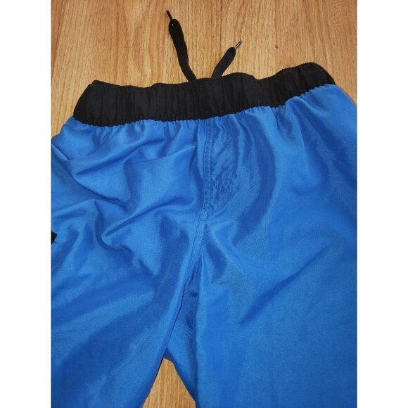 Boys Youth ADIDAS Swim Trunks Board Shorts Medium Blue Black Drawstring Elastic - Picture 7 of 8